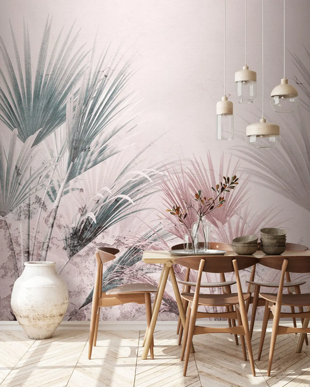 carta da parati Rami e foglie tropicali 3D nr. u73980