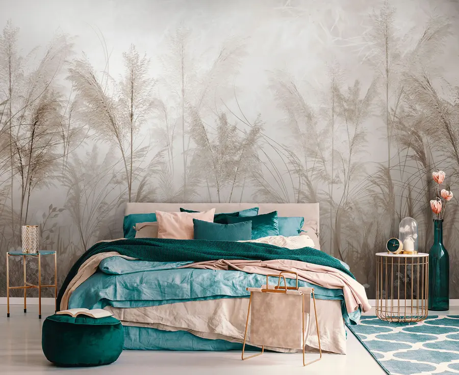 Carta da parati nature Rami nel boho stile nebbia 