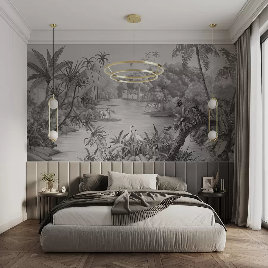 carta da parati Tropici in bianco e nero nr. u59040