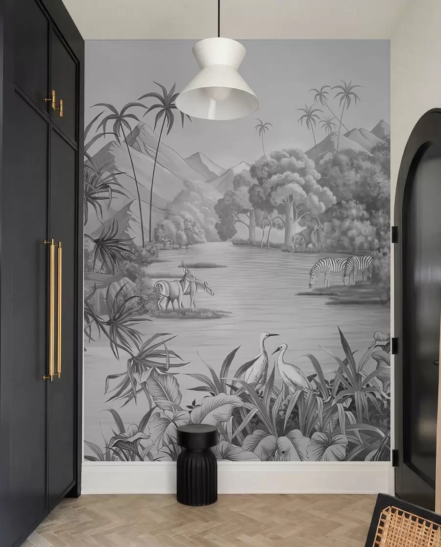 carta da parati Tropici in bianco e nero nr. u59040