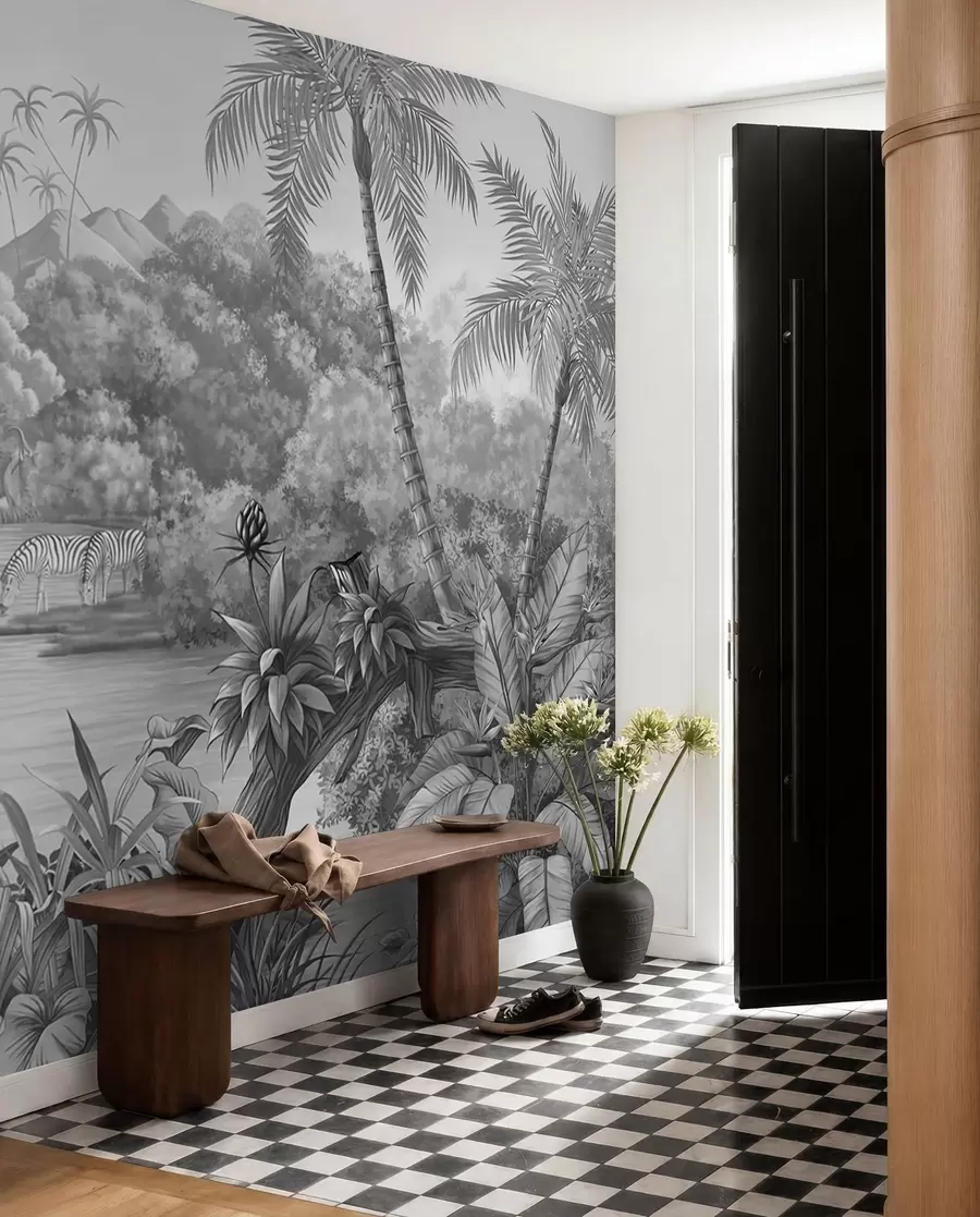 carta da parati Tropici in bianco e nero nr. u59040