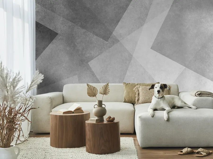 carta da parati Astrazione geometrica di grigio nr. u74057
