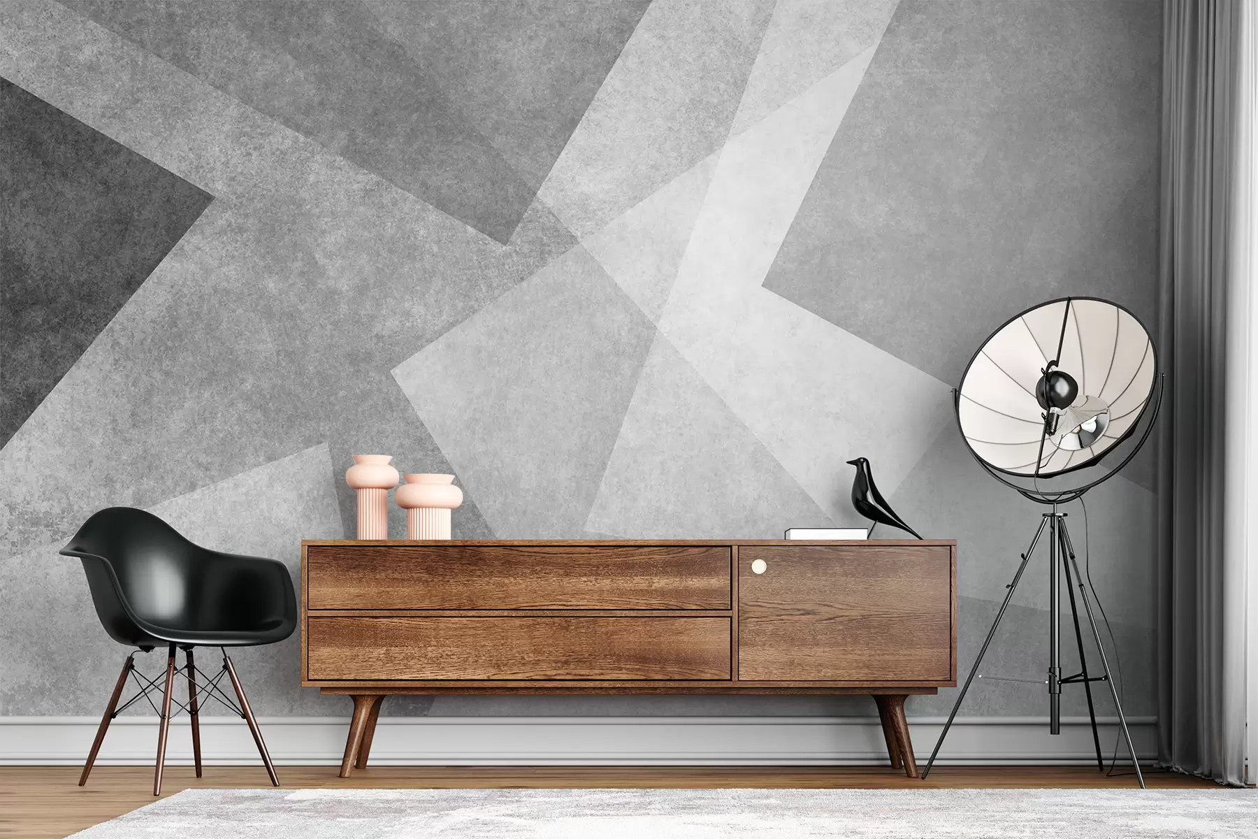 carta da parati Astrazione geometrica di grigio nr. u74057