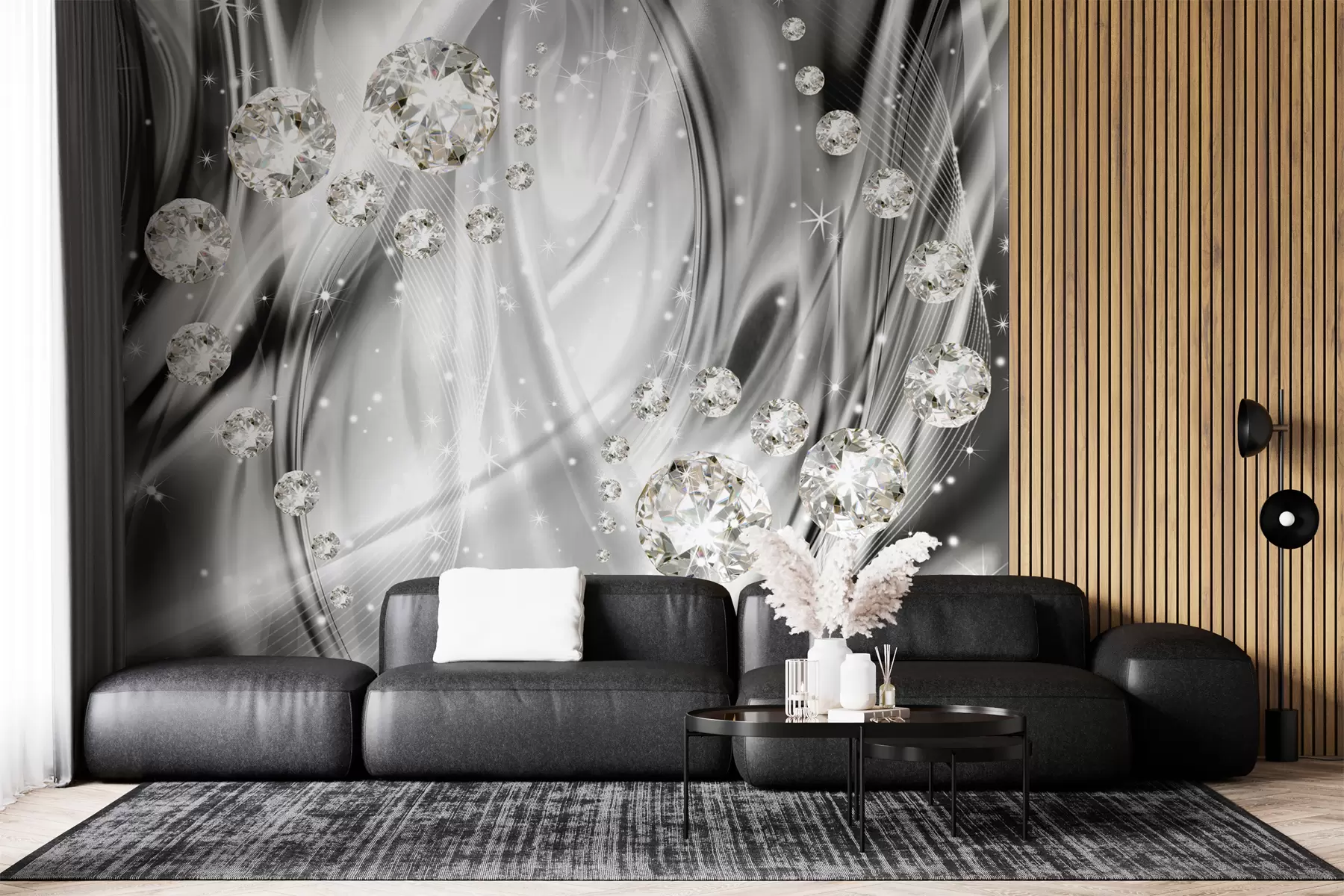 Carta da parati 3D Strass su sfondo 