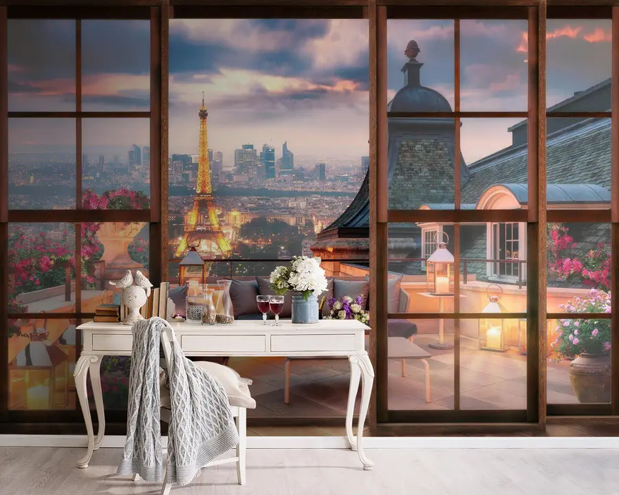 Carta da parati Finestre Nube, edificio e cielo