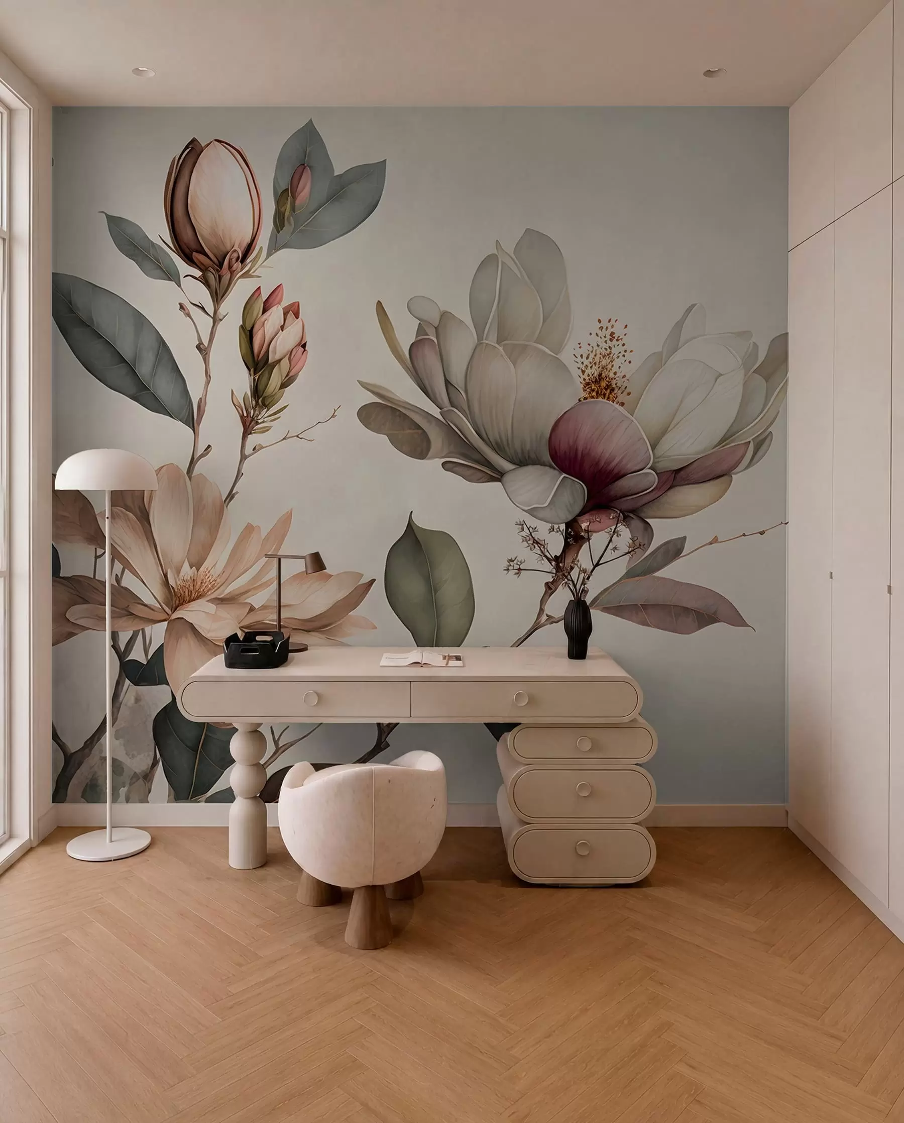 Carta da parati Floreale Illustrazione di Magnolia n. u93020