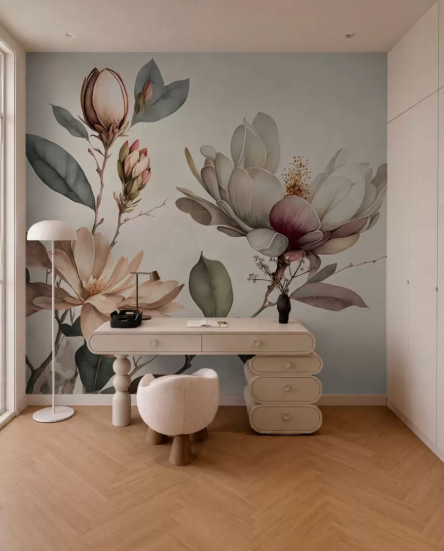 Carta da parati Floreale Illustrazione di Magnolia n. u93020