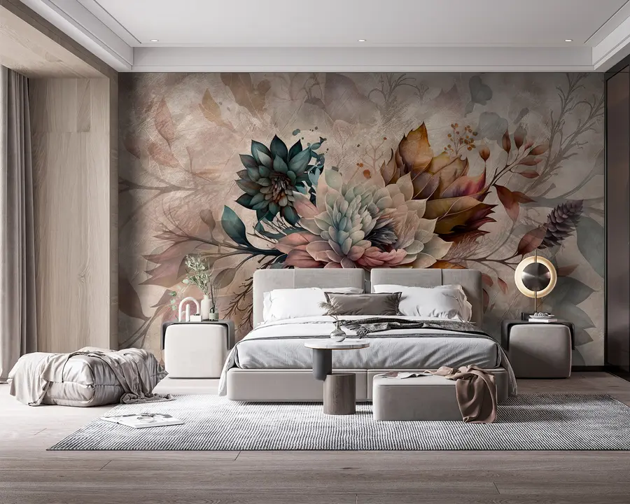 Carta da parati 3D Fiori Composizione in stile Grange n. u93919
