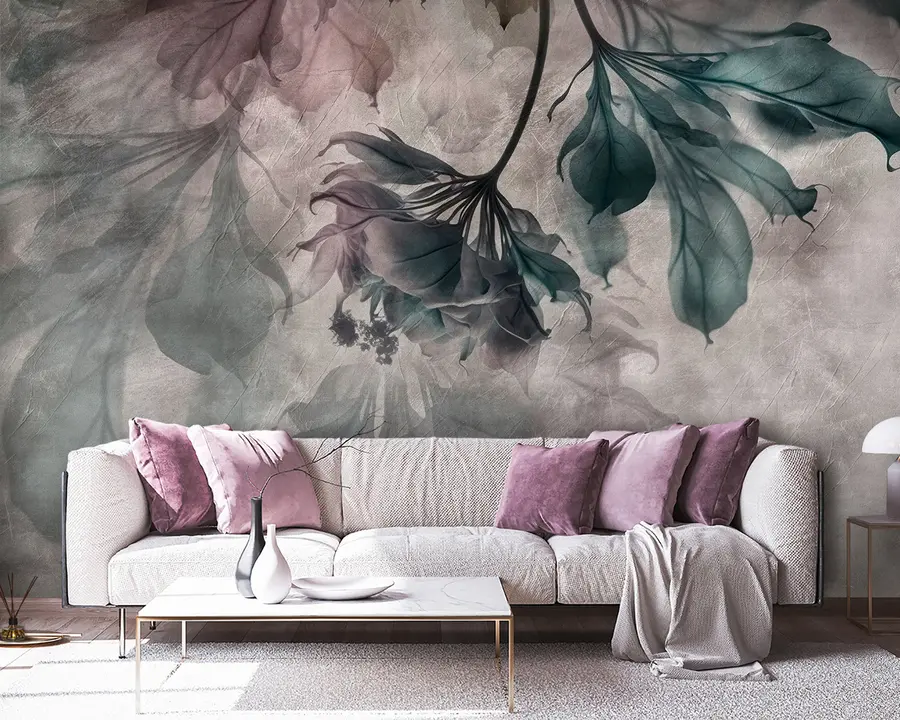 Carta da parati Floreale Delicati rami traslucidi n. u93927