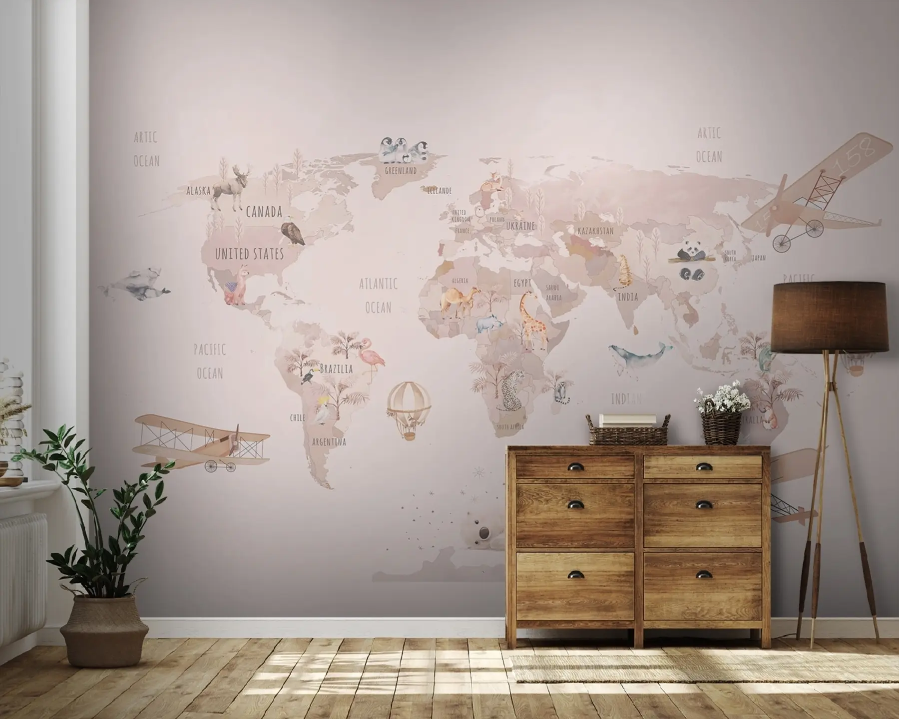 carta da parati Mappa del mondo per ragazze nr. u93908