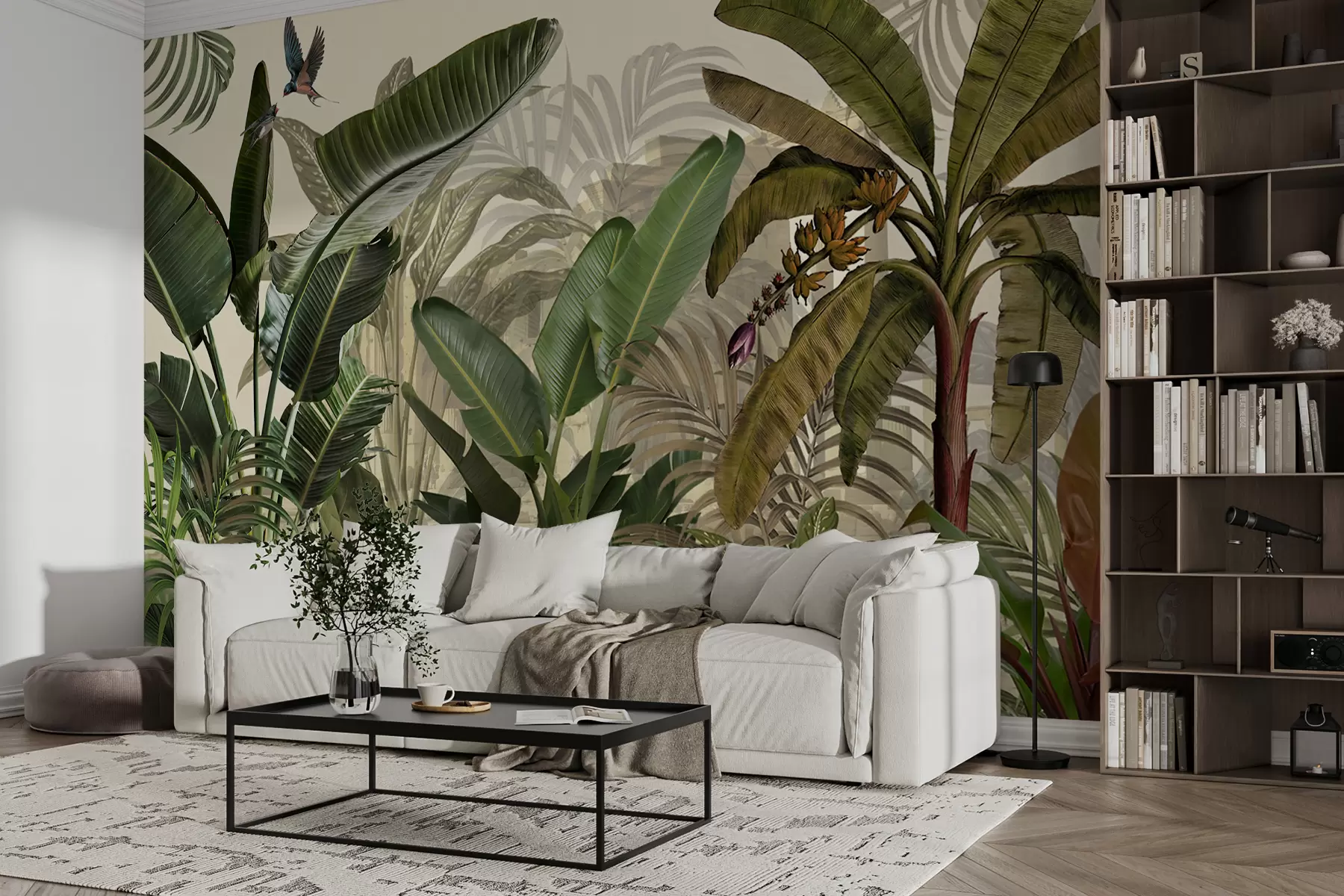 Carta da parati nature Giungla tropicale e foglie 