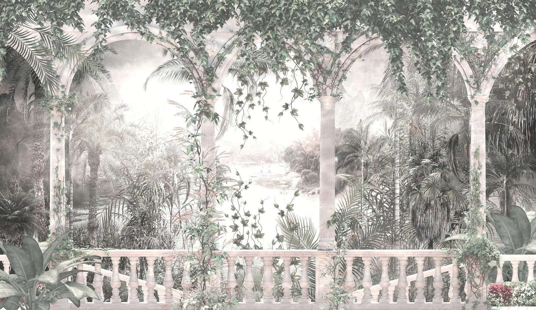 carta da parati Antichi archi in giardino nr. u94141