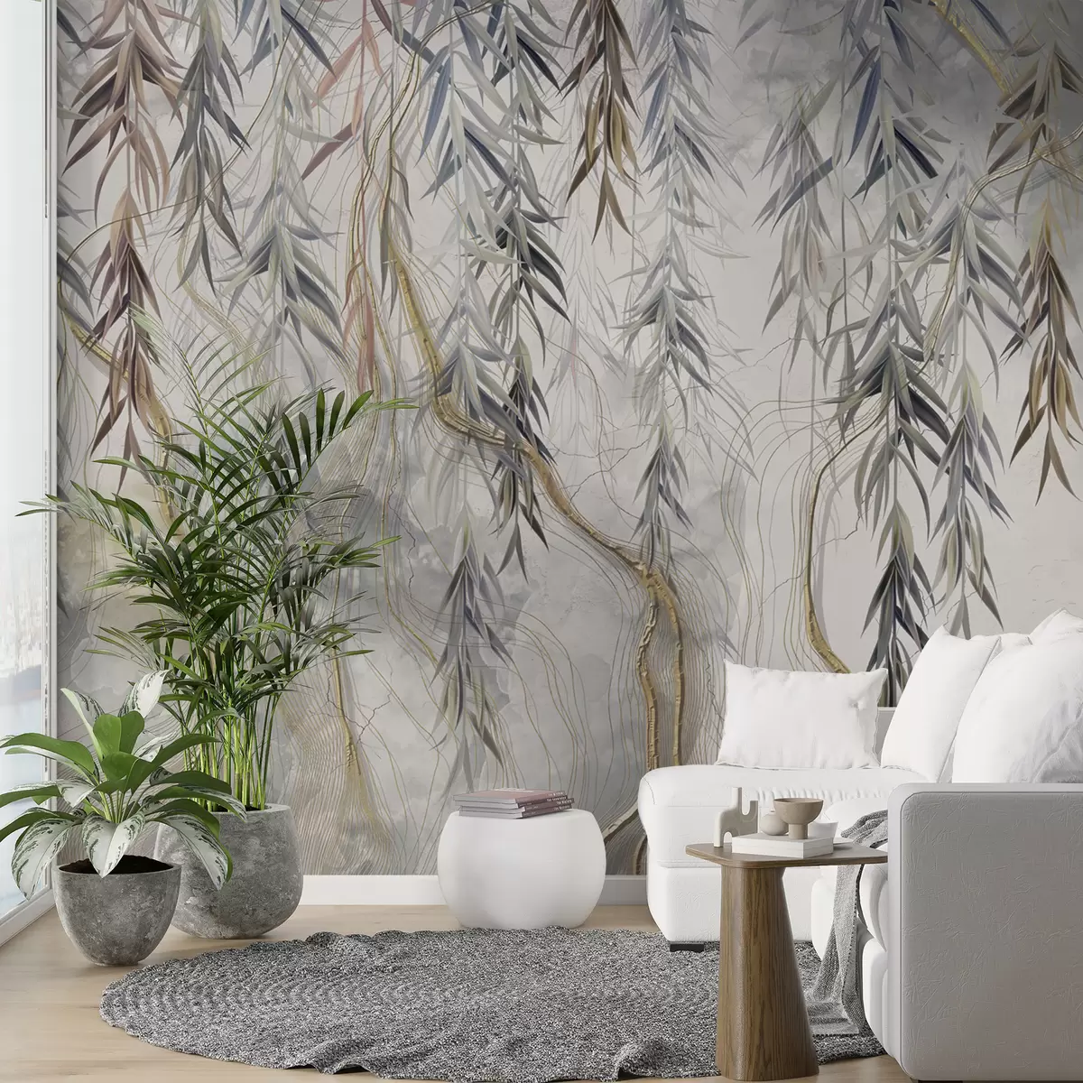 carta da parati Marmo magico e foglie nr. u74185