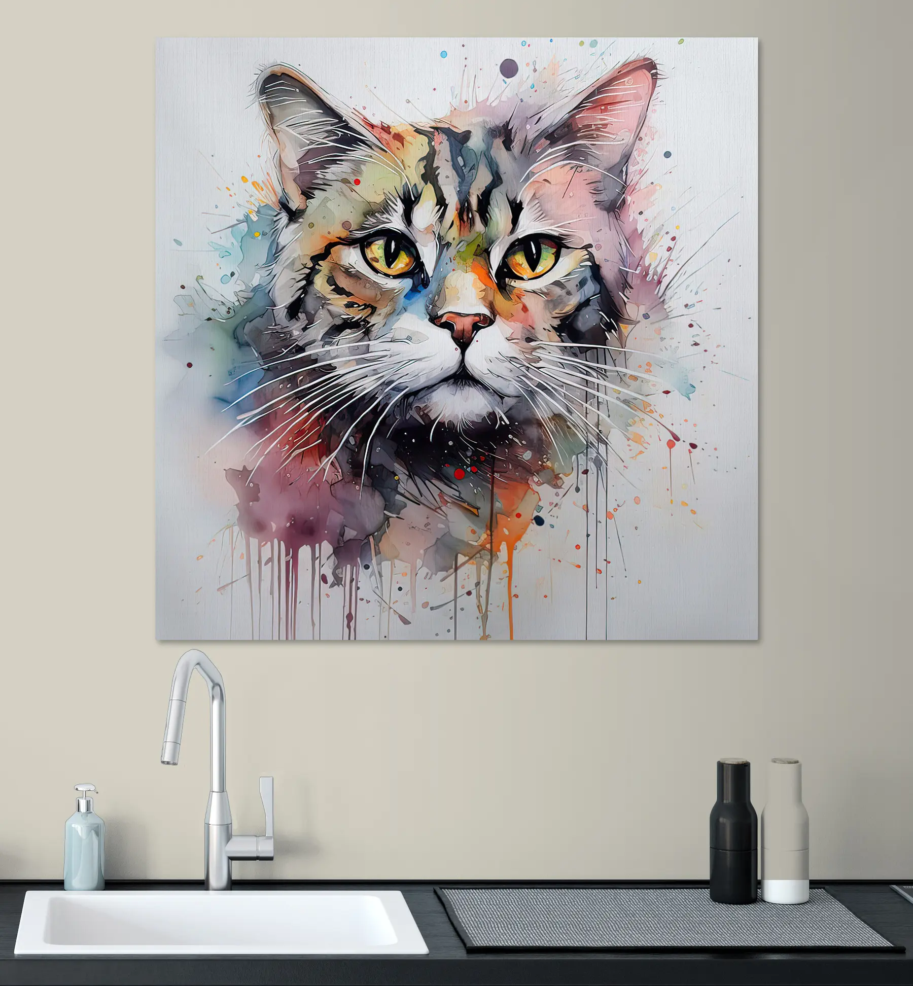 carta da parati Gatto, vernice e carnivoro nr. s32316