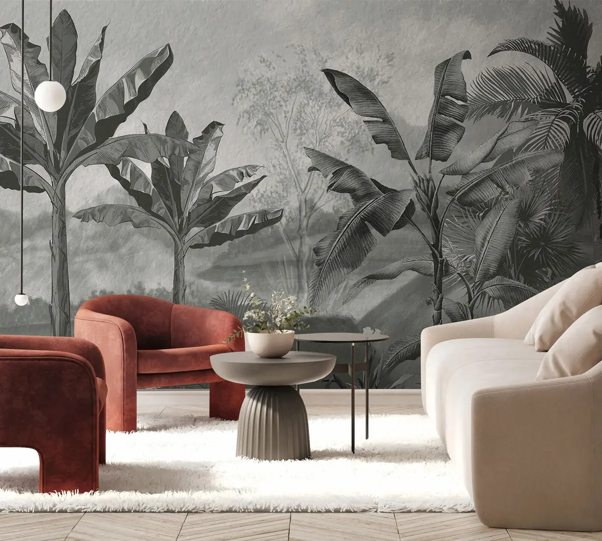 carta da parati Carta da parati tropicale, banani, paesaggi nr. u94329