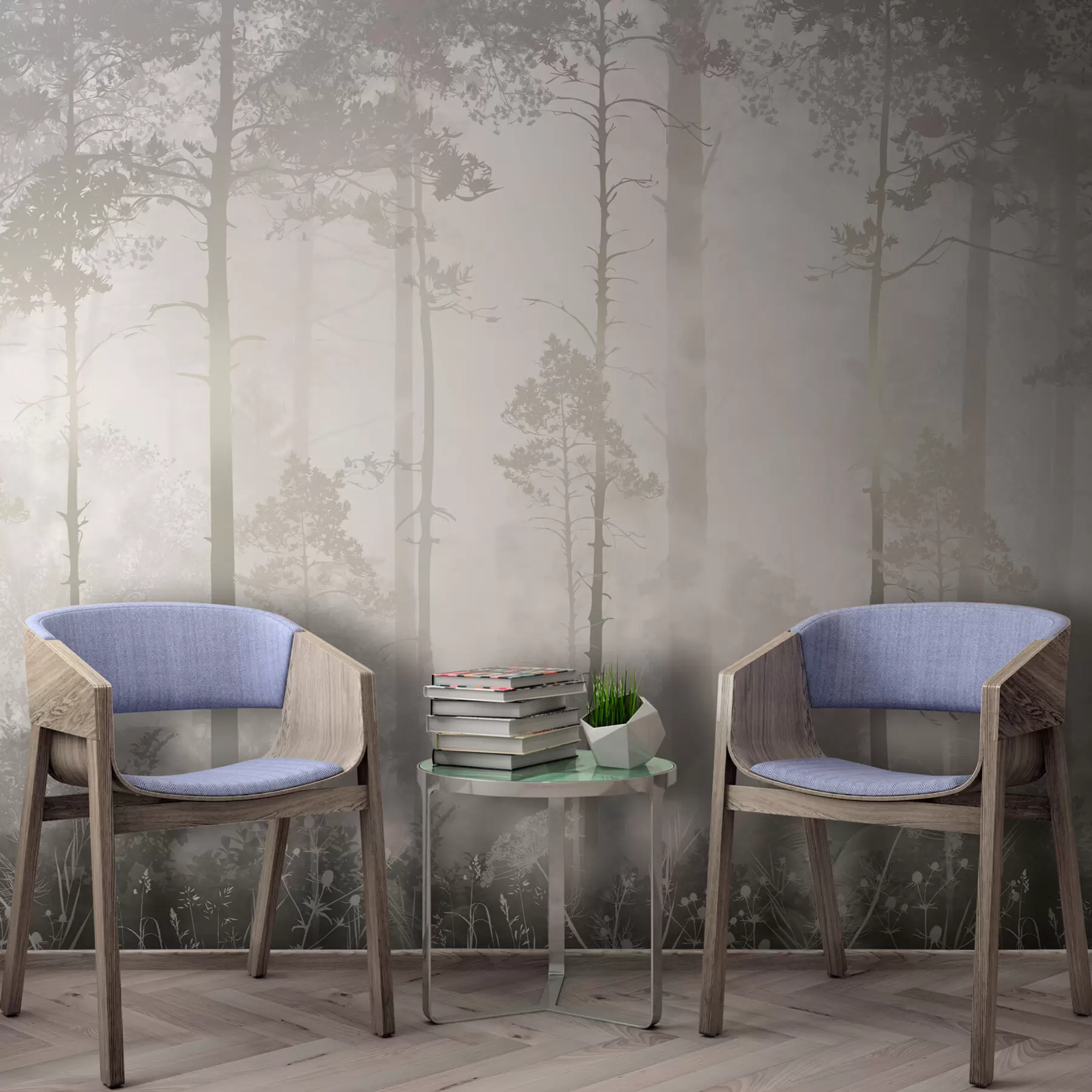 Carta da parati Foresta Nebbiosa Foresta nella nebbia n. u94439