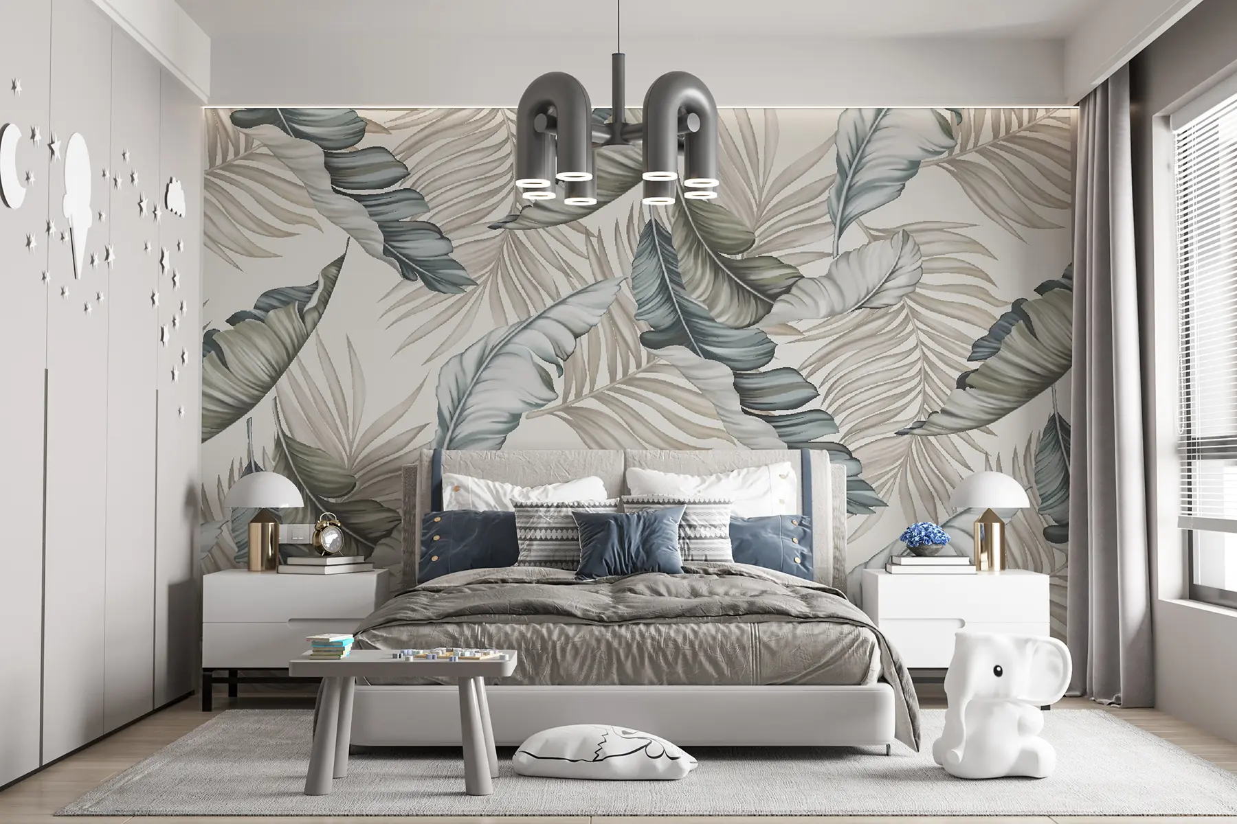 Carta da parati Tropici della Foresta foglie di palma che cadono n. u00013