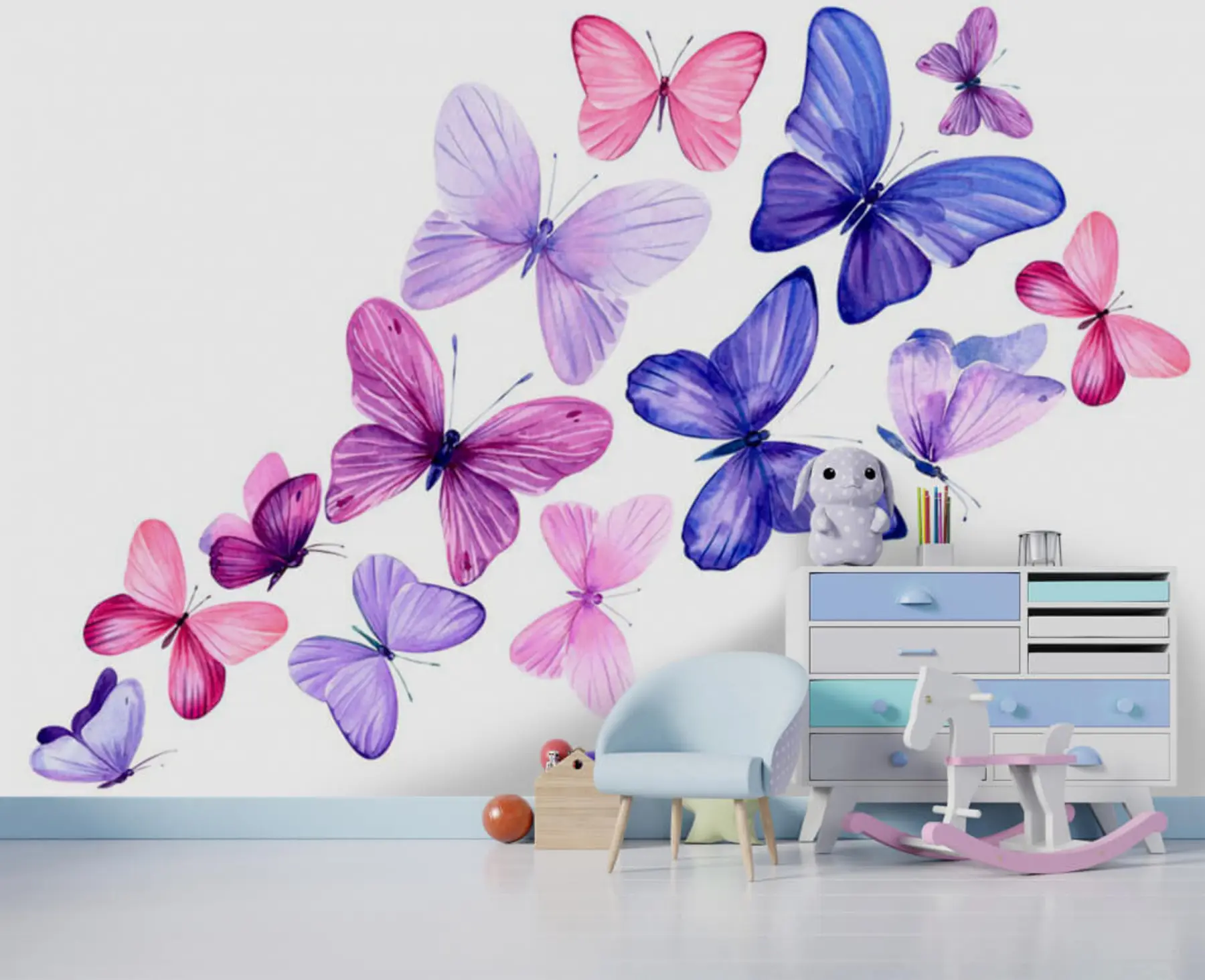 carta da parati Fiore, bianco e viola nr. u01052