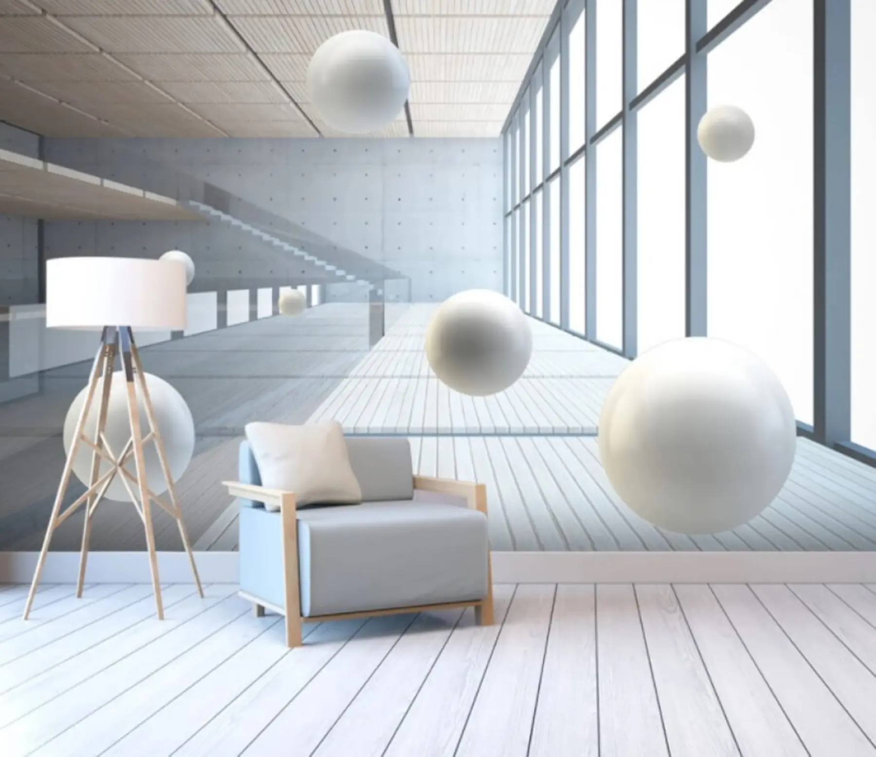 Carta da parati 3D Immobile, luce e edificio 