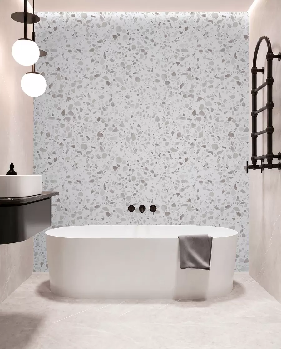 carta da parati Piastrelle di terrazzo, mosaico con pietre naturali, granito, marmo, quarzo, cemento nr. u94304