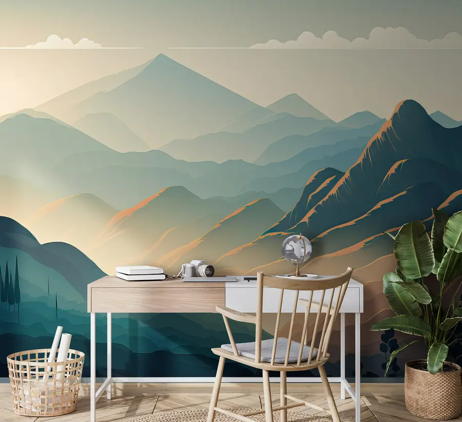 Carta da parati nature montagne fumose 