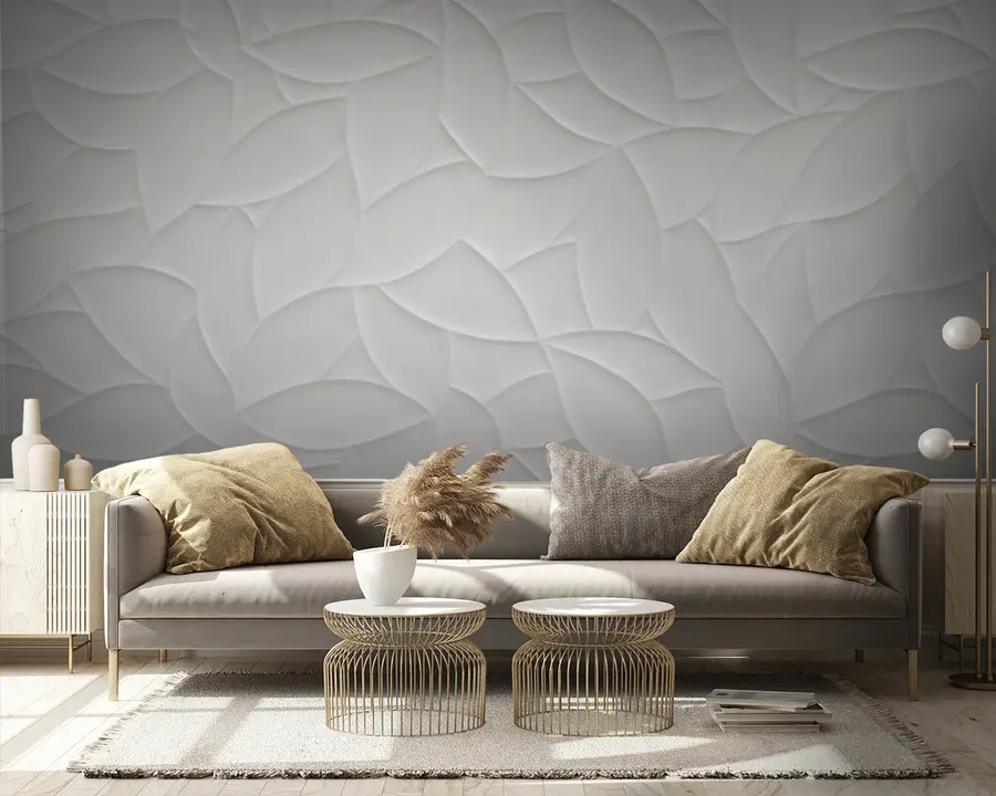 Carta da parati 3D Foglie bianche 3D 