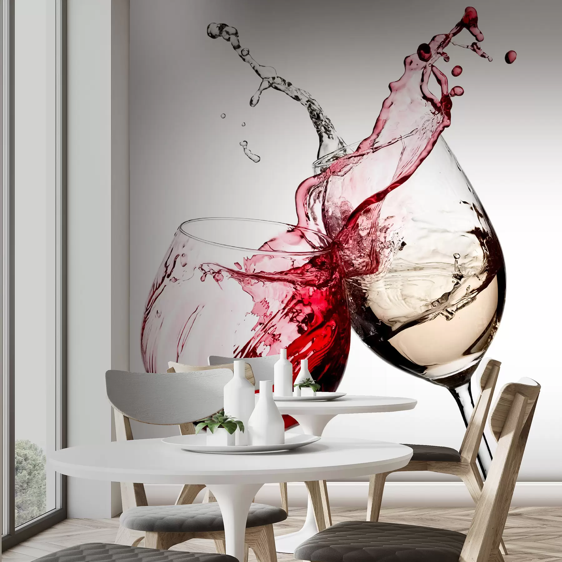 carta da parati Vino bianco e rosso nei bicchieri nr. u75563