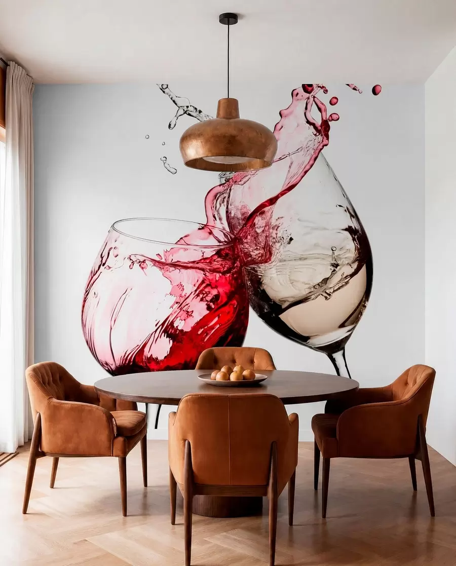 carta da parati Vino bianco e rosso nei bicchieri nr. u75563