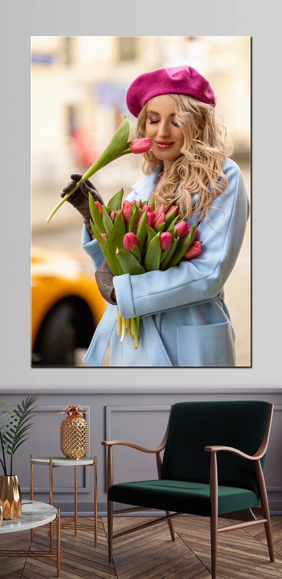 carta da parati Viso, fiori e capispalla nr. s33117