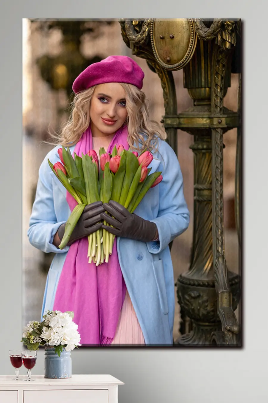 carta da parati Capispalla, sorriso e viola nr. s33119