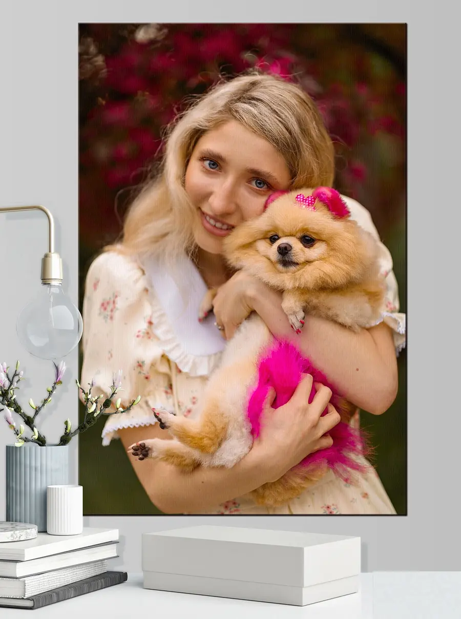 carta da parati Sorriso, cane e gesto nr. s33143