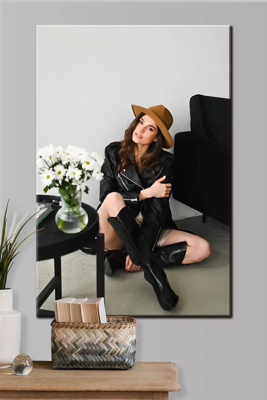 carta da parati Cappello, fedora e pianta nr. s33215