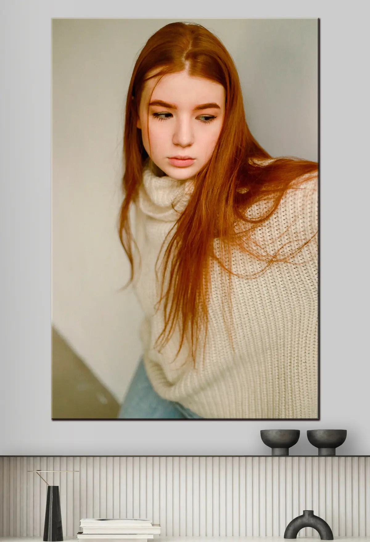 carta da parati Ciglia, rettangolo e capelli lunghi nr. s33263