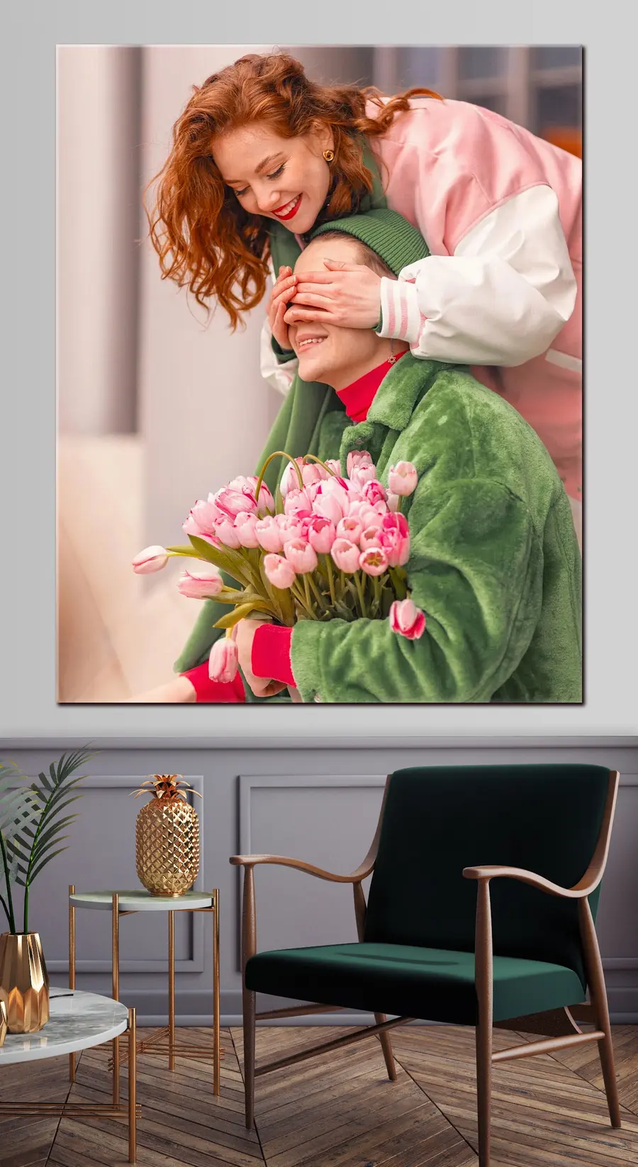 carta da parati Fiore, sorriso e pianta nr. s33279