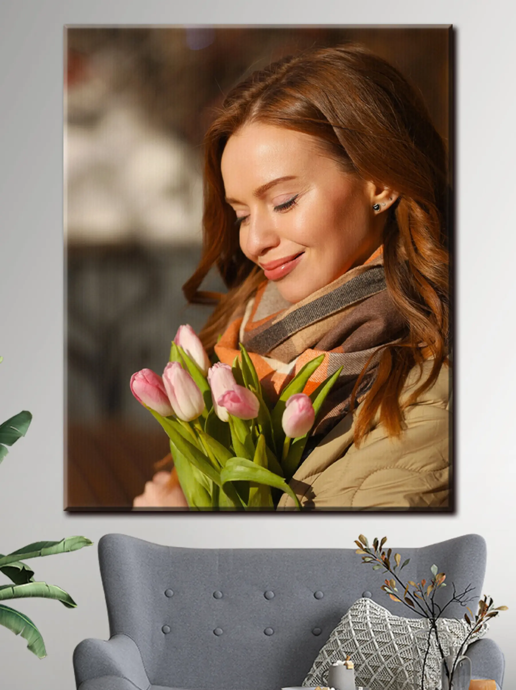 carta da parati Fiore, sorriso e pianta nr. s33282