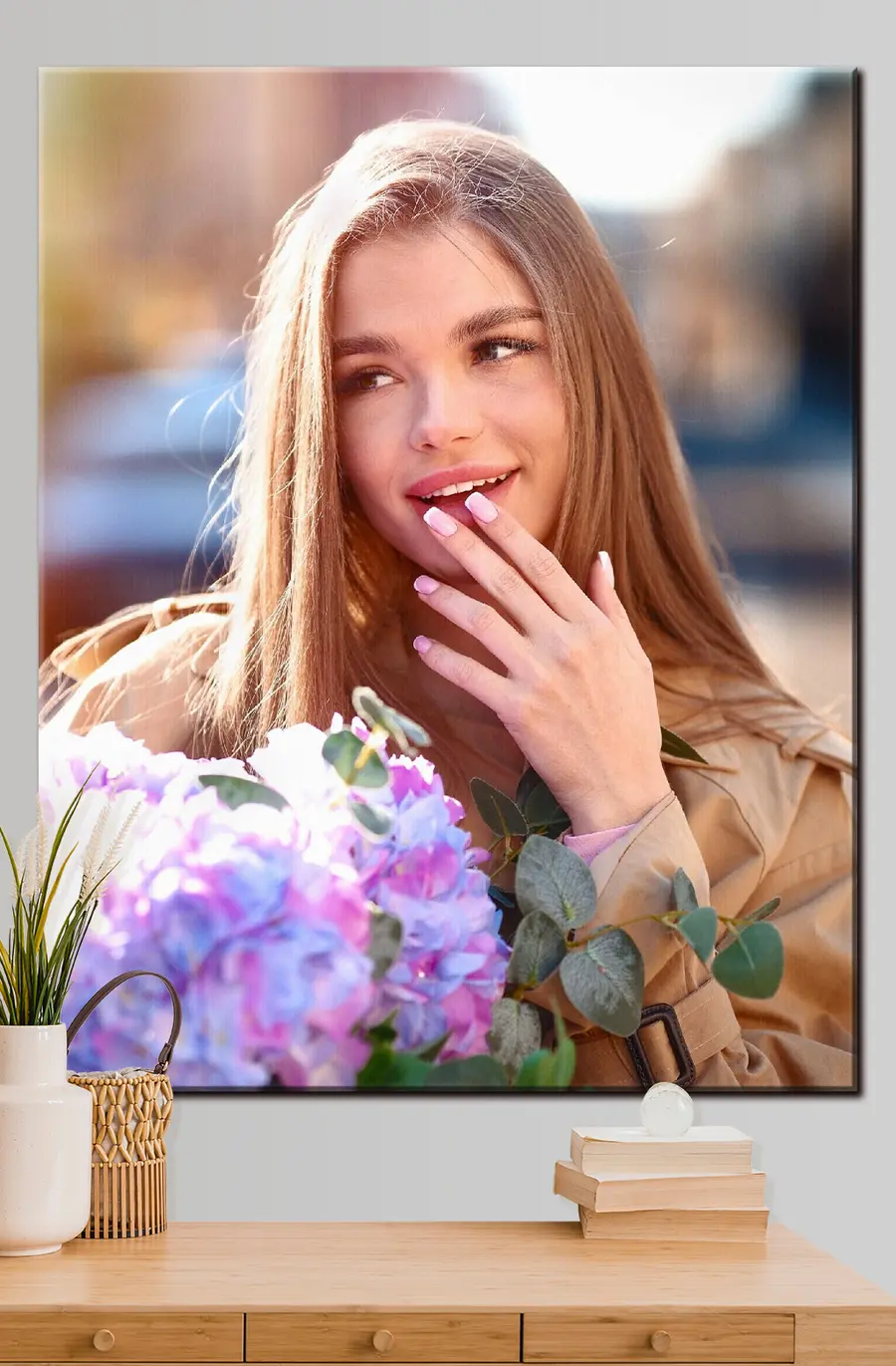 carta da parati Labbro, sorriso e fiore nr. s33297