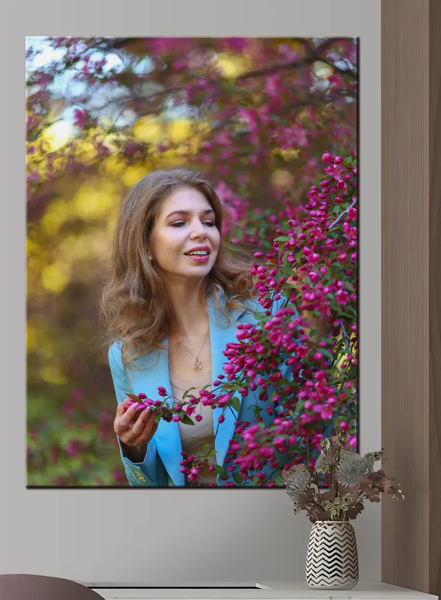 carta da parati Sorriso, viola e pianta nr. s33309