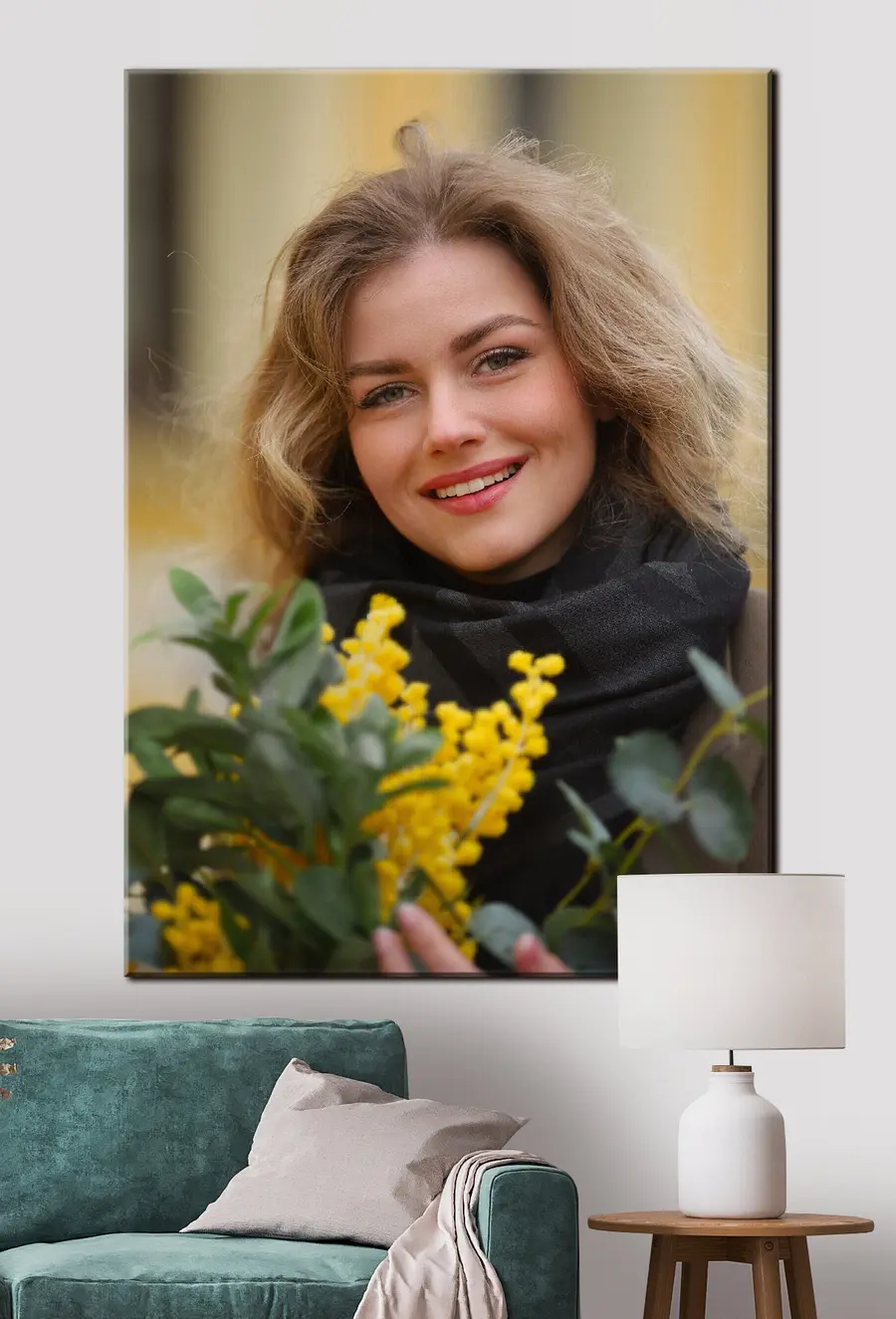 carta da parati Viso, sorriso e pianta nr. s33316