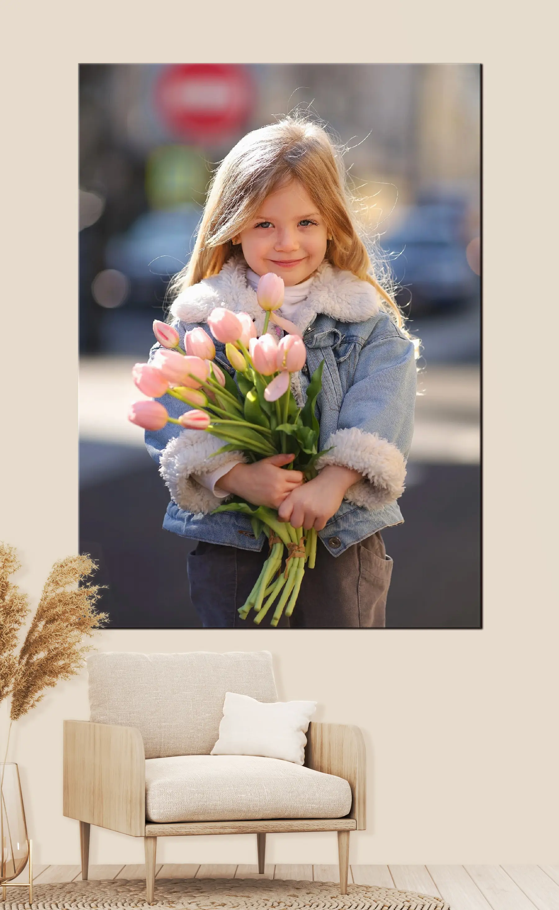 carta da parati Fiore, sorriso e pianta nr. s33323