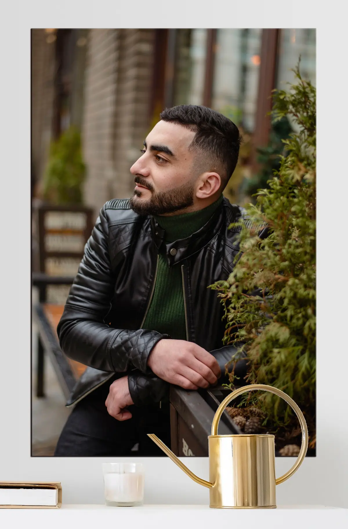 carta da parati Capispalla, piante e barba nr. s33328