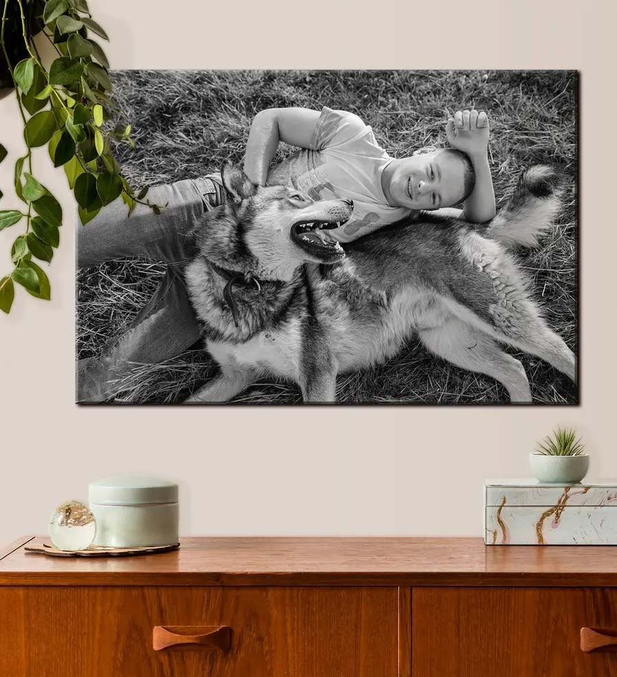 carta da parati Cane, gesto e bianco e nero nr. s33340