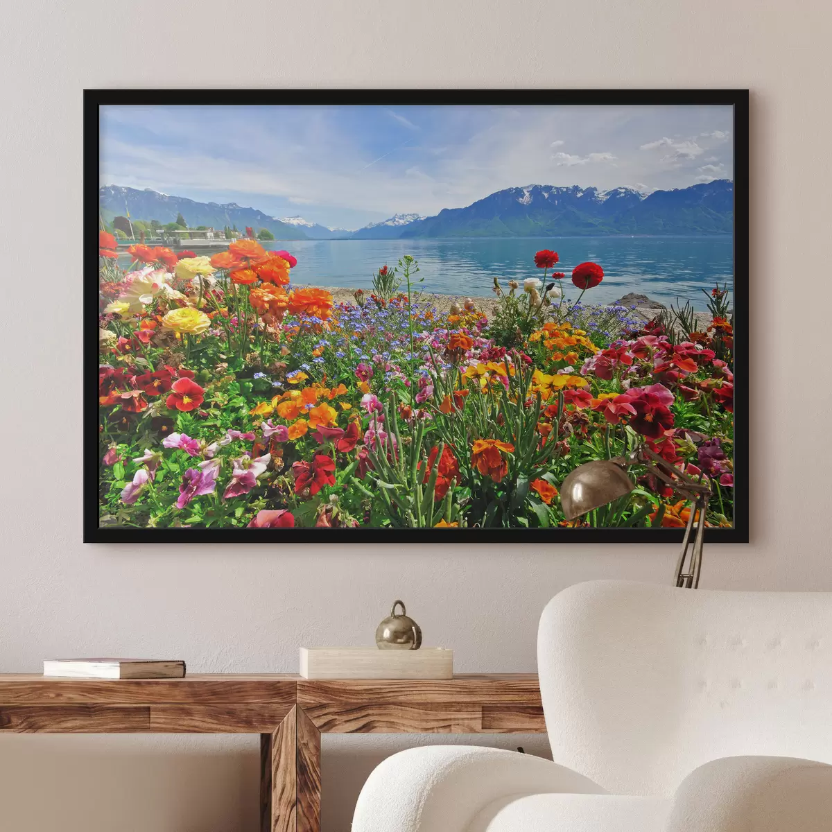 Poster Acqua, cielo e fiori f00006