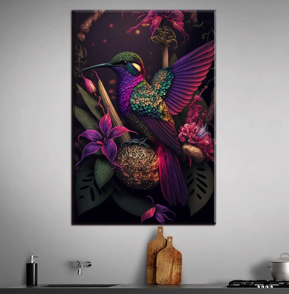 carta da parati Uccello, viola e luce nr. s33703