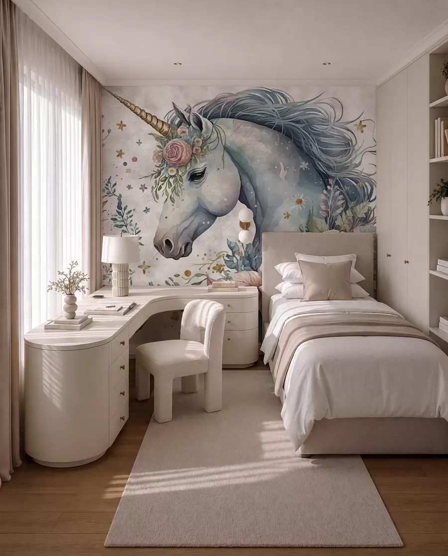 carta da parati Unicorno in fiori nr. u95404