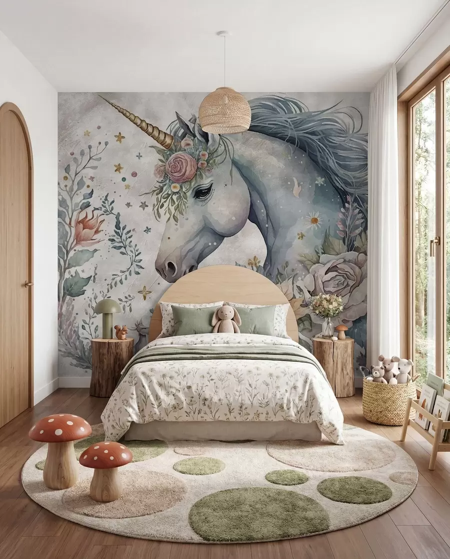 carta da parati Unicorno in fiori nr. u95404