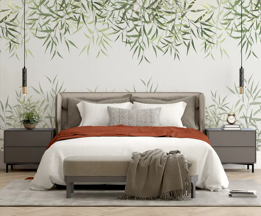 carta da parati foglie di bambù di canna nr. u95355