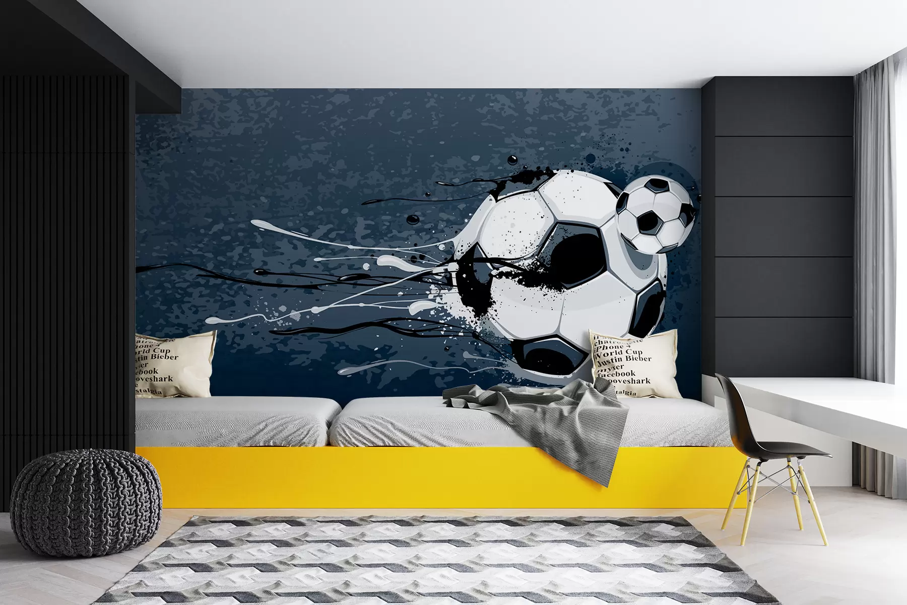 carta da parati Pallone da calcio su sfondo in stile graffiti nr. u95009
