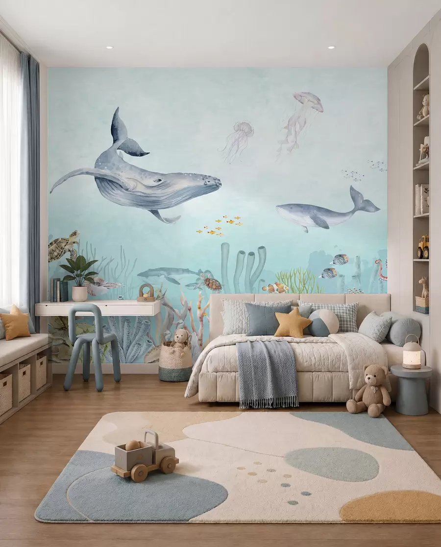 carta da parati Balene e amici del mare nr. u95446