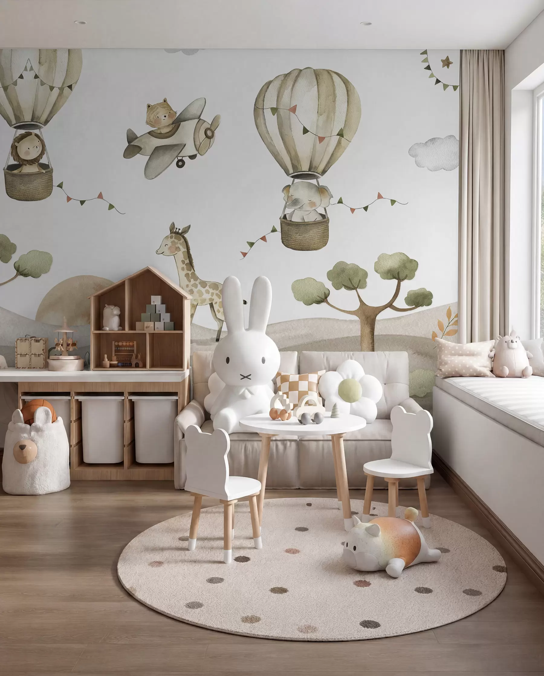 Carta da parati per Bambini Piccoli animali aviatori 
