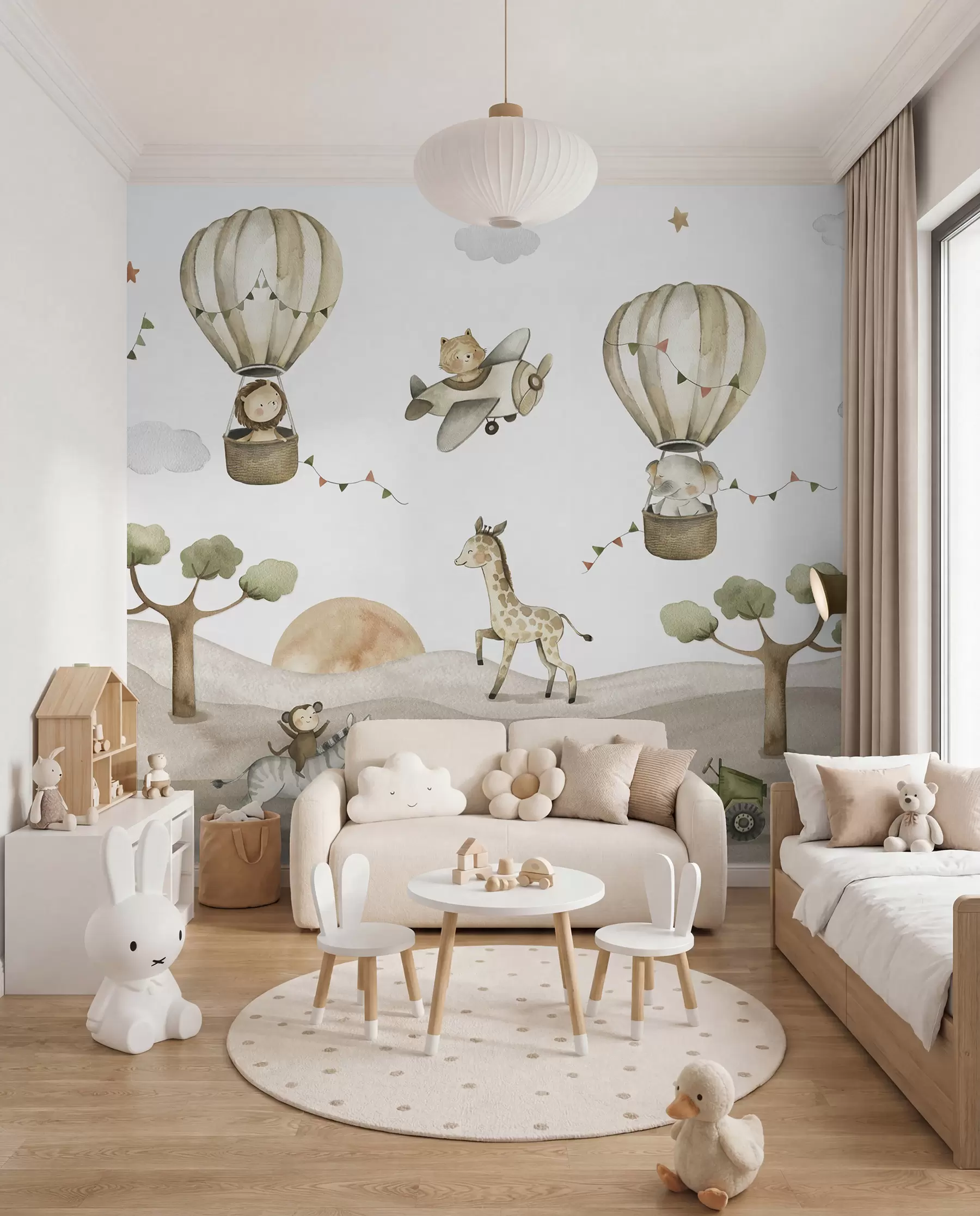 Carta da parati per Bambini Piccoli animali aviatori 